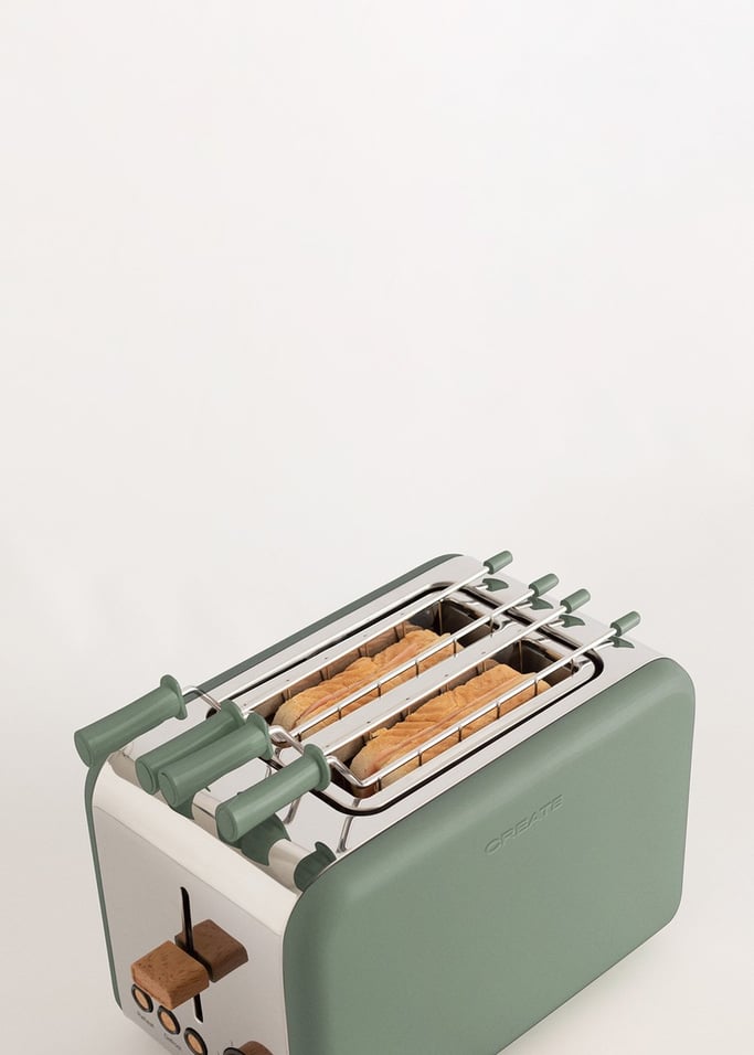 Pack TOAST RETRO Klein Broodrooster voor breed brood + SET VAN 2 TOSTIKLEMMEN om Sandwiches, afbeelding van de galerij 6