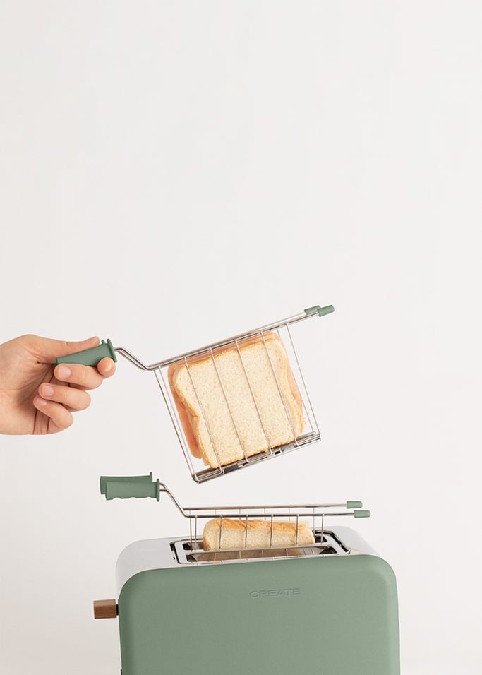 Pack TOAST RETRO Klein Broodrooster voor breed brood + SET VAN 2 TOSTIKLEMMEN om Sandwiches, afbeelding van de galerij 7