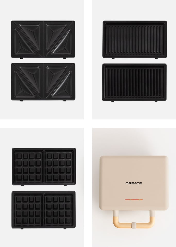STONE STUDIO - Tosti-ijzer, grill en wafelijzer met verwisselbare platen, afbeelding van de galerij 7