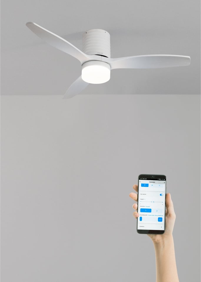 WIND CALM LINE - Plafondventilator 40W silent Ø132 cm 100% hout, afbeelding van de galerij 1