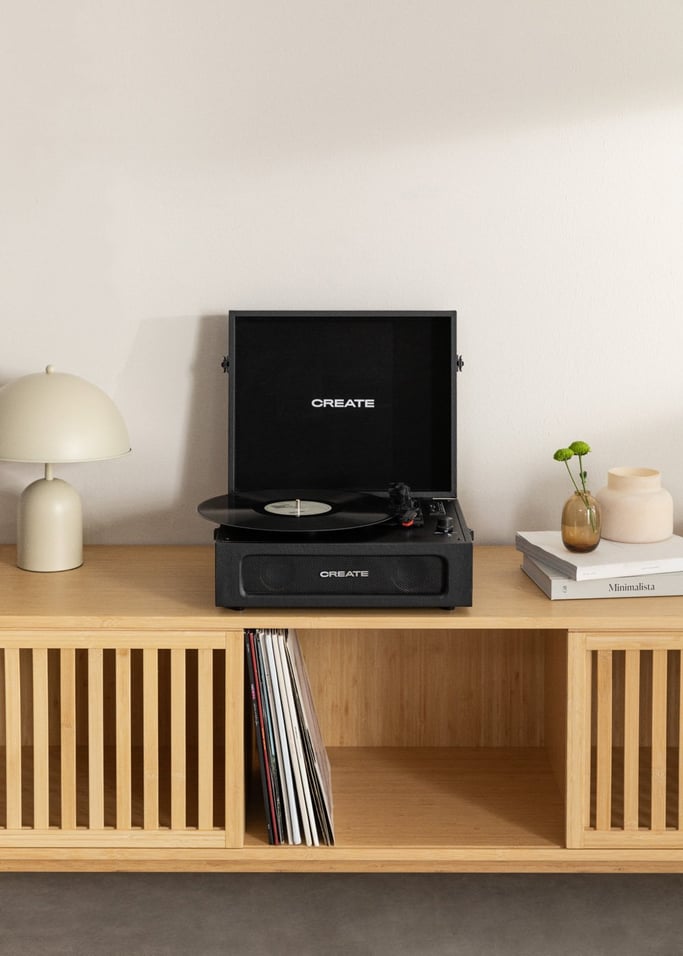 RECORD PLAYER RETRO - Platenspeler Retro met Bluetooth, USB, SD, MicroSD en MP3-recorder/speler, afbeelding van de galerij 1