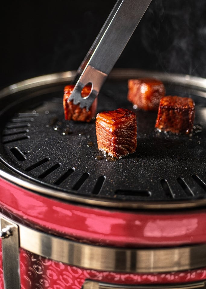 BBQ KAMADO HIBACHI - Ronde barbecue met grill en bakplaat, afbeelding van de galerij 9