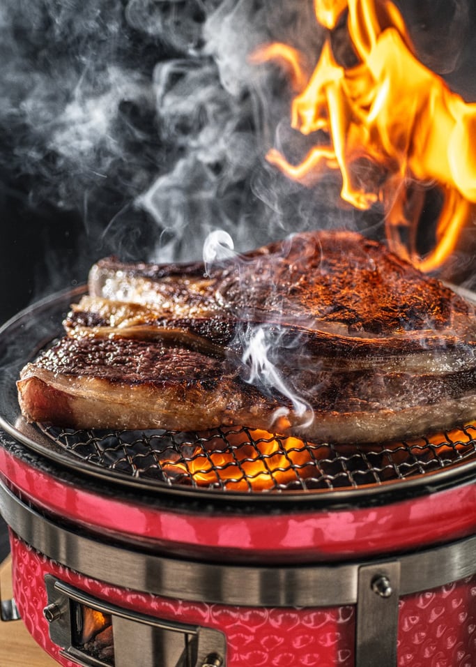 BBQ KAMADO HIBACHI - Ronde barbecue met grill en bakplaat, afbeelding van de galerij 10