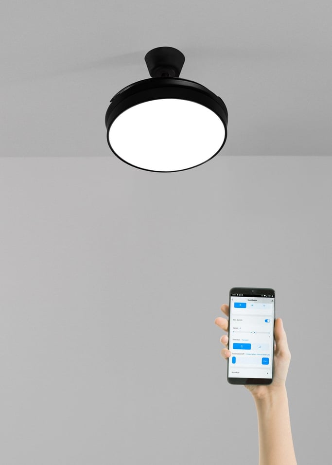 WIND CLEAR - Plafondventilator 40W stille intrekbare bladen met LED verlichting diverse maten, afbeelding van de galerij 2
