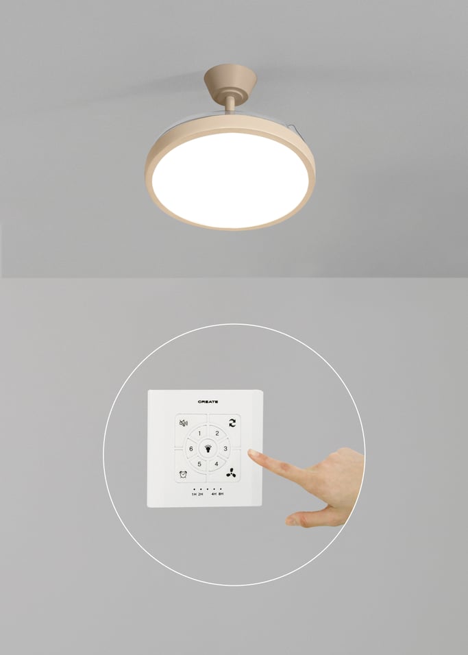 WIND CLEAR STUDIO - Plafondventilator 40W stil met intrekbare bladen en LED-licht, verschillende maten, afbeelding van de galerij 2
