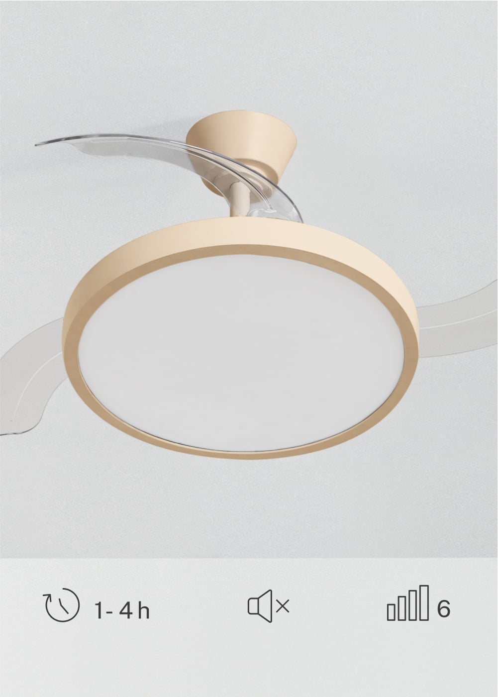 CREATE - WIND CLEAR - Stille 40W Plafondventilator 107 cm - Zwart