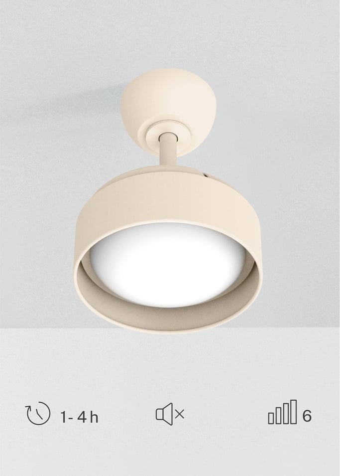 WIND CLEAR LAMP - Plafondventilator 40W Ø55cm stil met intrekbare bladen en LED-licht, afbeelding van de galerij 6