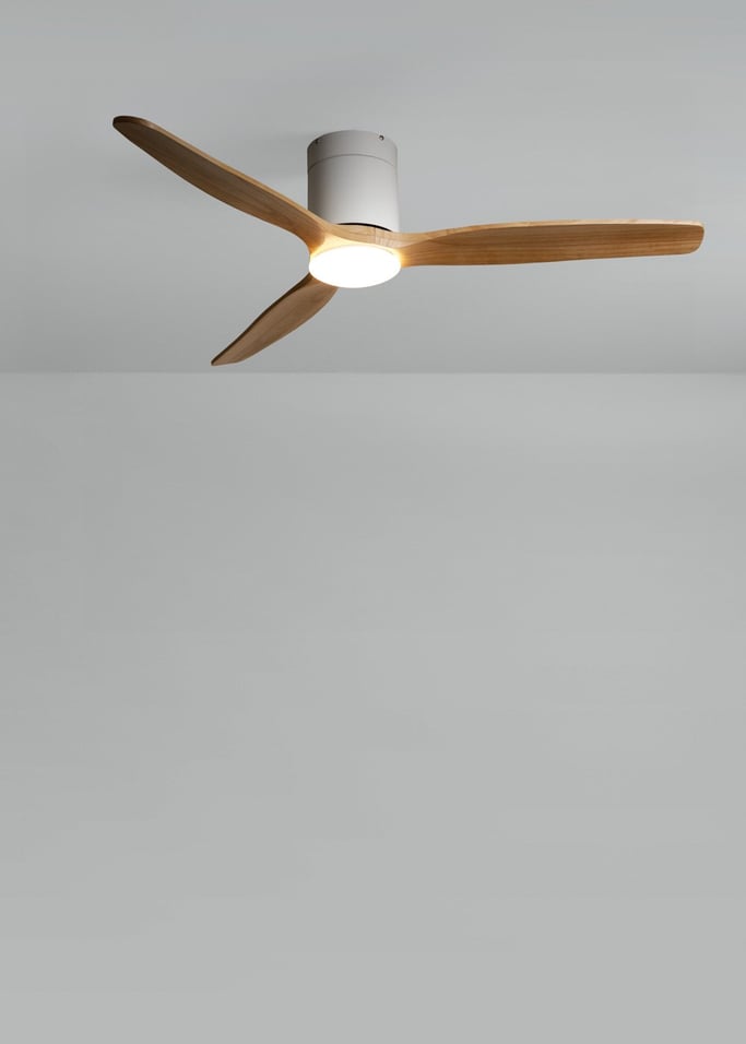 WIND CALM SLIM LIGHT - Stille plafondventilator 40W Ø132 cm 100% hout, afbeelding van de galerij 2