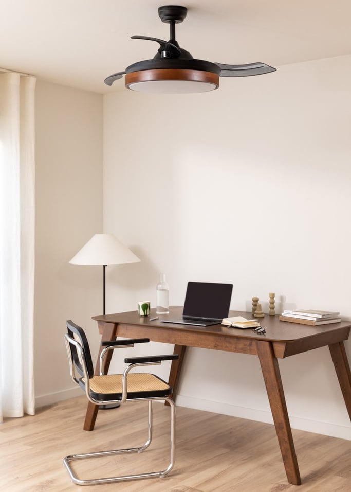 WIND CLEAR - Plafondventilator 40W stille intrekbare bladen met LED verlichting diverse maten
, afbeelding van de galerij 3