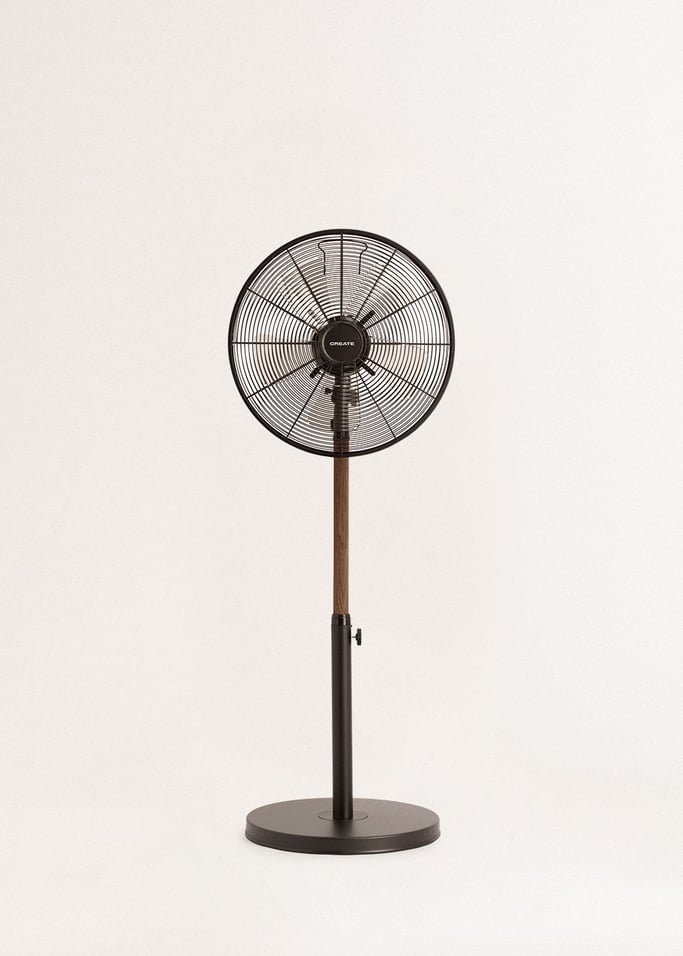 AIR STAND WOOD - Retro stijl 50 W draaiende staande ventilator, afbeelding van de galerij 2