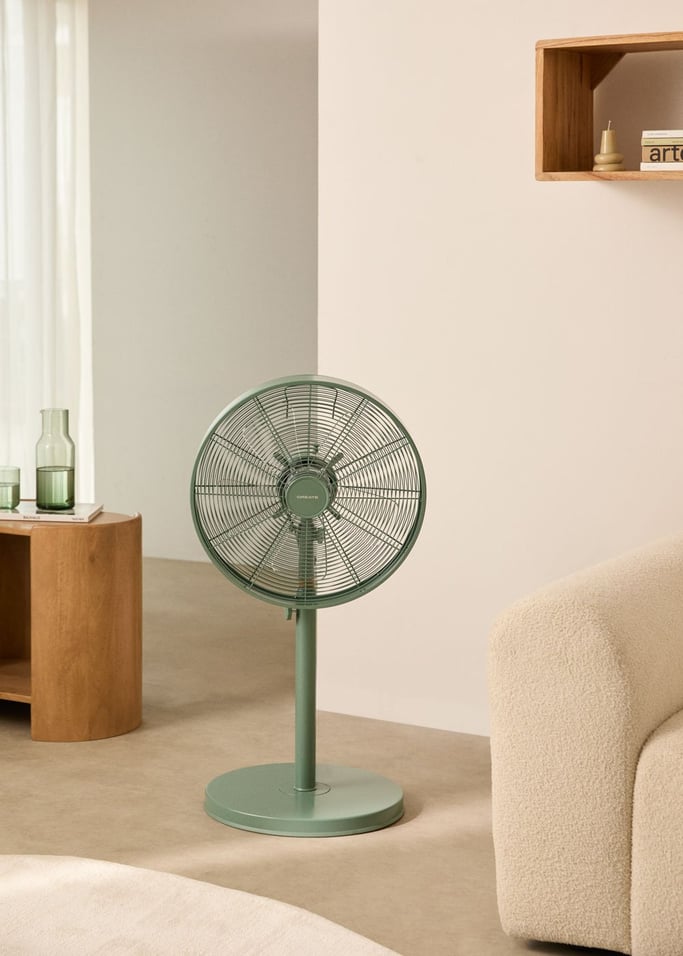 AIR STAND WOOD - Retro stijl 50 W draaiende staande ventilator, afbeelding van de galerij 2