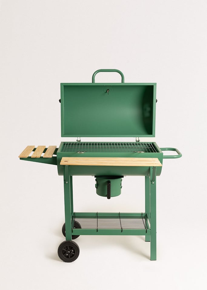 BBQ SMOKEY EASY - Houtskoolbarbecue en rookoven, met wieltjes, afbeelding van de galerij 7