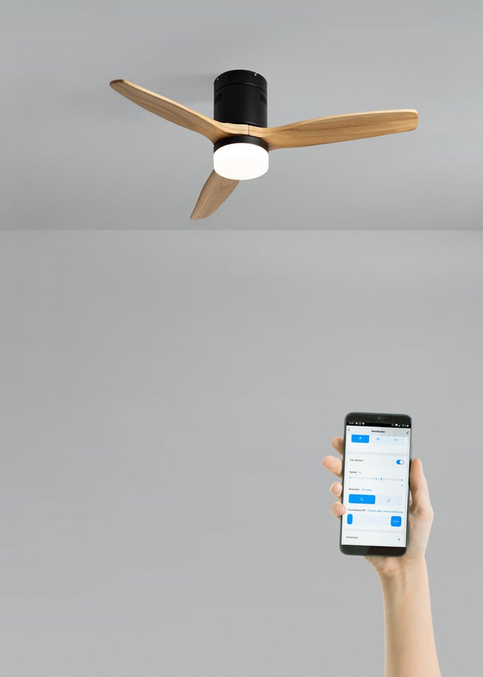 WIND CALM NATURAL WOOD - Plafondventilator 40W silent 100% hout, afbeelding van de galerij 2