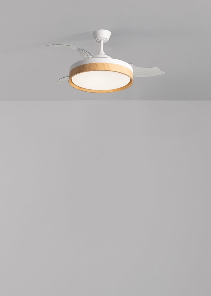 WIND CLEAR EDGE - Stille plafondventilator 40 W Ø107 cm met intrekbare bladen en LED-licht, afbeelding van de galerij 2