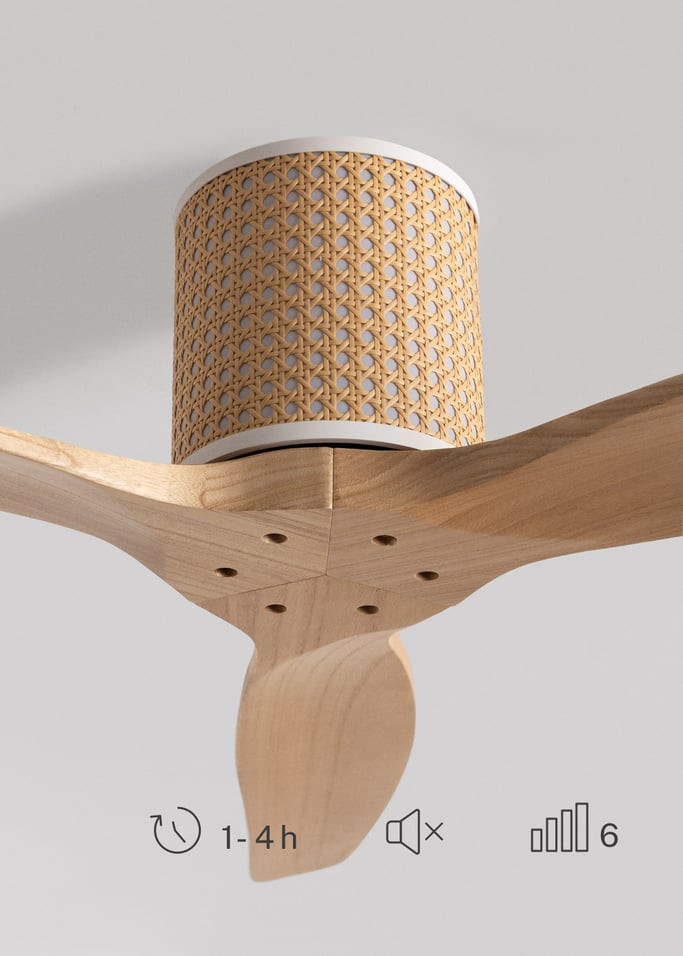 WIND CALM CUSTOM RATTAN - Plafondventilator 40W stil Ø132 cm met LED verlichting in behuizing en lamp, afbeelding van de galerij 7