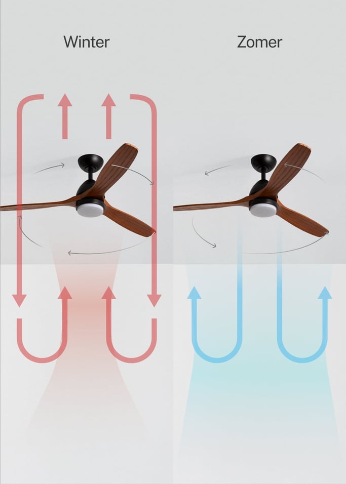 WIND CUP - Plafondventilator 40W silent Ø132 cm 100% hout, afbeelding van de galerij 3