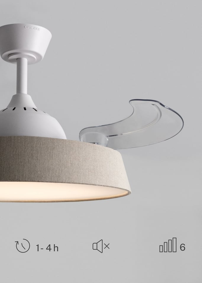 WIND CLEAR CONTOUR  - Stille plafondventilator 40 W Ø107 cm met intrekbare bladen en LED-licht, afbeelding van de galerij 5