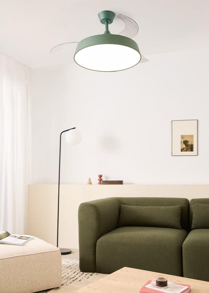 WIND CLEAR CONTOUR  - Stille plafondventilator 40 W Ø107 cm met intrekbare bladen en LED-licht, afbeelding van de galerij 3