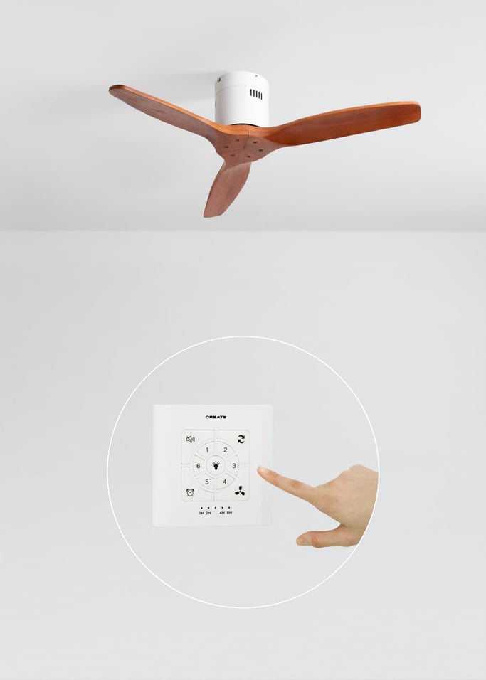 WIND CALM NATURAL WOOD - Plafondventilator 40W silent 100% hout, afbeelding van de galerij 2