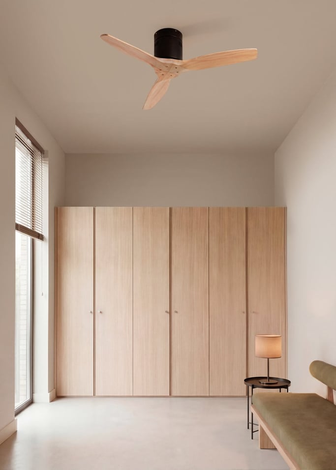 WIND CALM NATURAL WOOD - Plafondventilator 40W silent 100% hout, afbeelding van de galerij 1