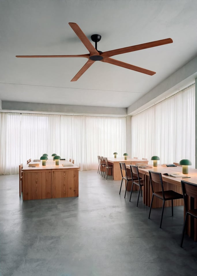 WIND INDUSTRIAL WOOD - Stille plafondventilator 40W van 100% hout in verschillende mate, afbeelding van de galerij 1