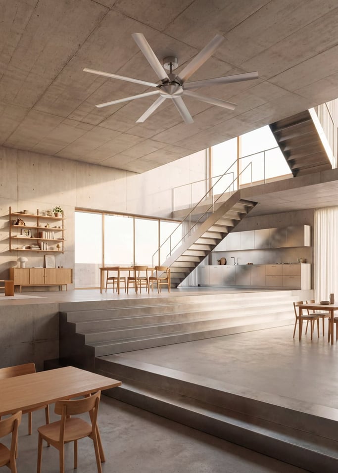 WIND INDUSTRIAL - Stille plafondventilator van 40W verkrijgbaar in meerdere maten, afbeelding van de galerij 1