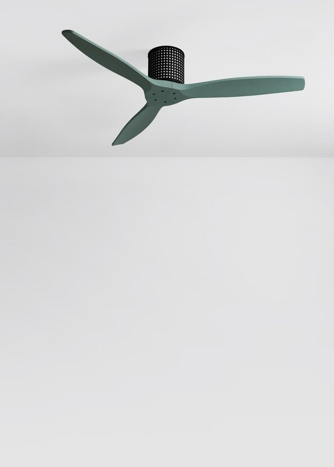 WIND CALM CUSTOM RATTAN - Plafondventilator 40W stil Ø132 cm met LED verlichting in behuizing en lamp, afbeelding van de galerij 5