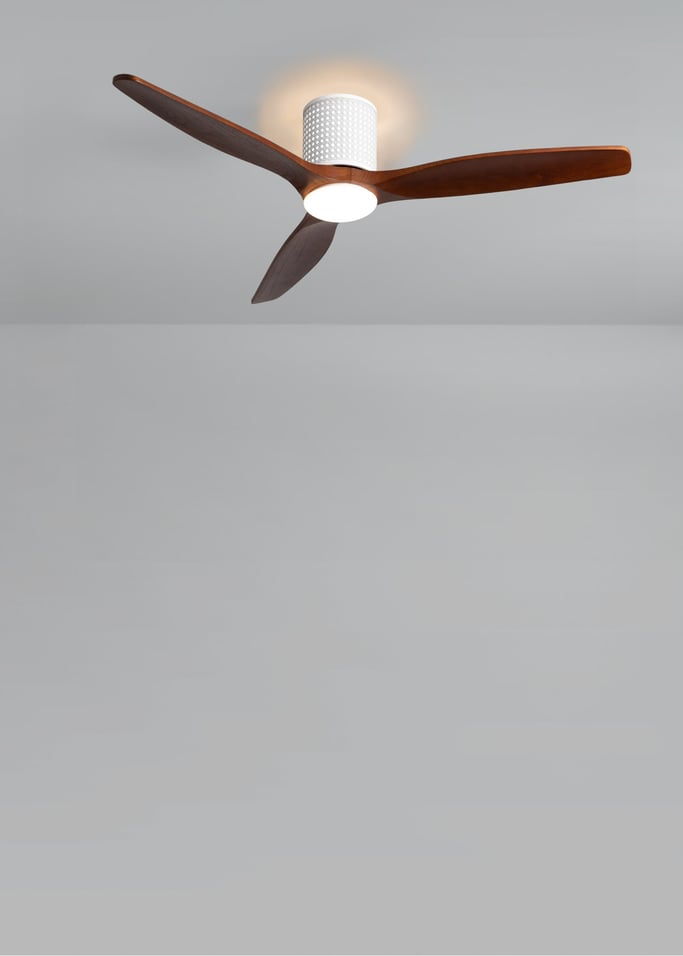 WIND CALM CUSTOM RATTAN - Plafondventilator 40W stil Ø132 cm met LED verlichting in behuizing en lamp, afbeelding van de galerij 3