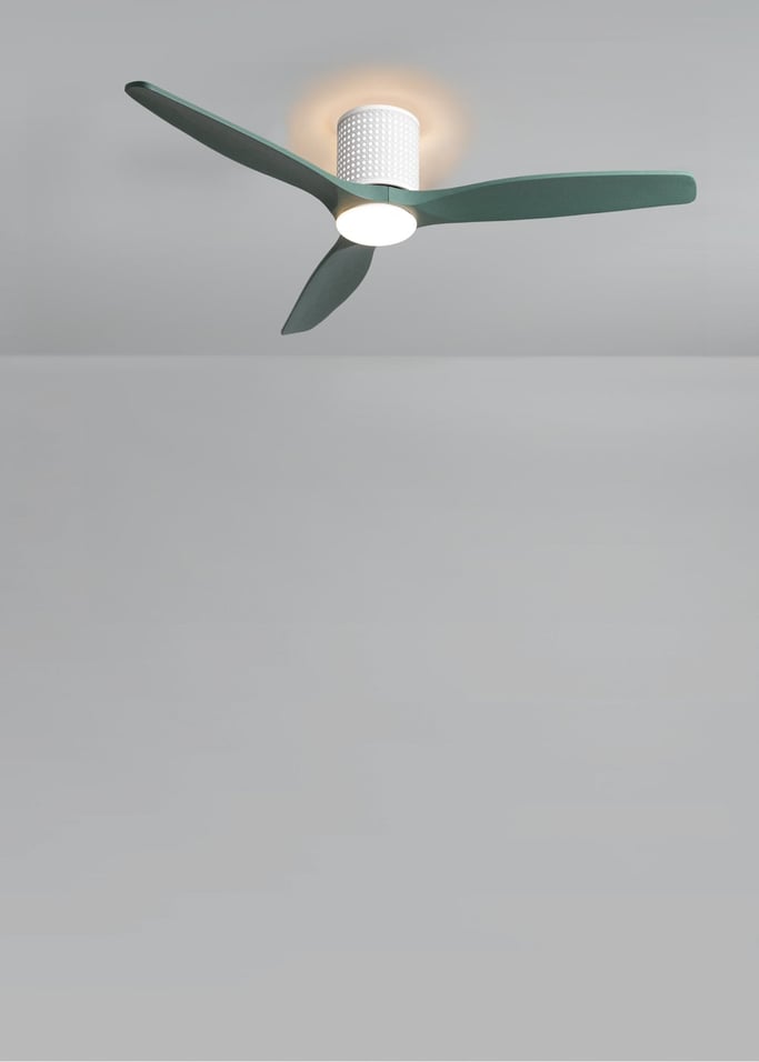 WIND CALM CUSTOM RATTAN - Plafondventilator 40W stil Ø132 cm met LED verlichting in behuizing en lamp, afbeelding van de galerij 3