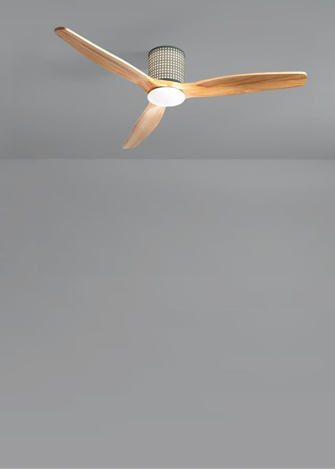 WIND CALM CUSTOM RATTAN - Plafondventilator 40W stil Ø132 cm met LED verlichting in behuizing en lamp, afbeelding van de galerij 4