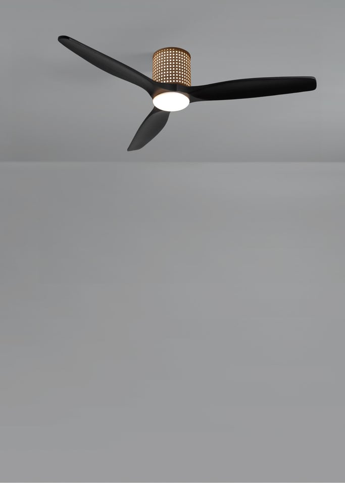 WIND CALM CUSTOM RATTAN - Plafondventilator 40W stil Ø132 cm met LED verlichting in behuizing en lamp, afbeelding van de galerij 3