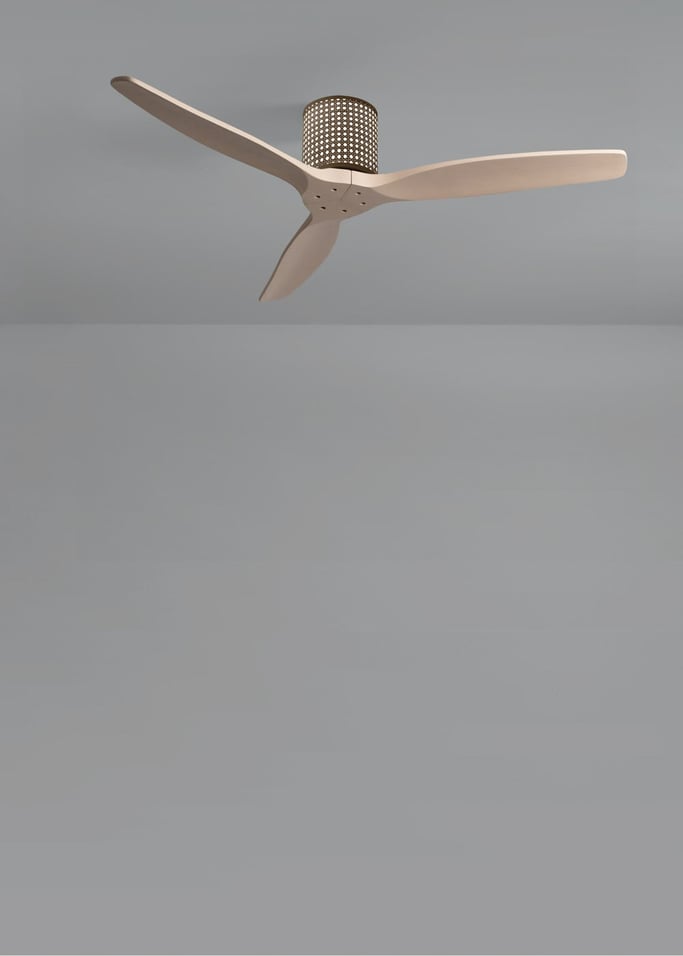 WIND CALM CUSTOM RATTAN - Plafondventilator 40W stil Ø132 cm met LED verlichting in behuizing en lamp, afbeelding van de galerij 4