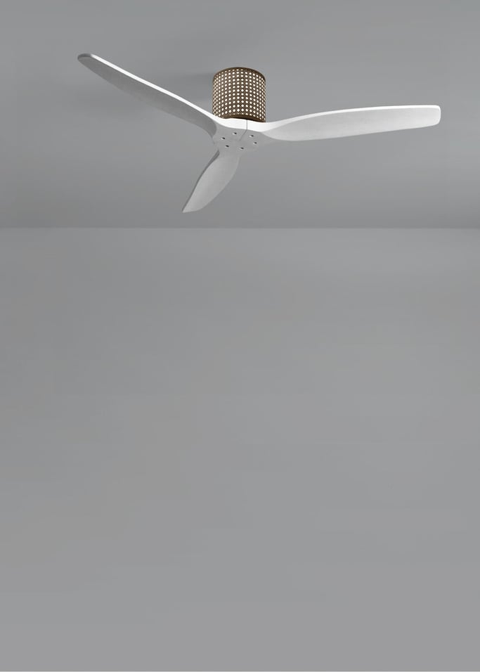 WIND CALM CUSTOM RATTAN - Plafondventilator 40W stil Ø132 cm met LED verlichting in behuizing en lamp, afbeelding van de galerij 4