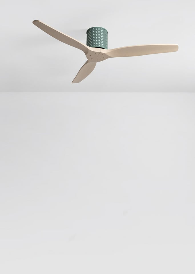 WIND CALM CUSTOM RATTAN - Plafondventilator 40W stil Ø132 cm met LED verlichting in behuizing en lamp, afbeelding van de galerij 2