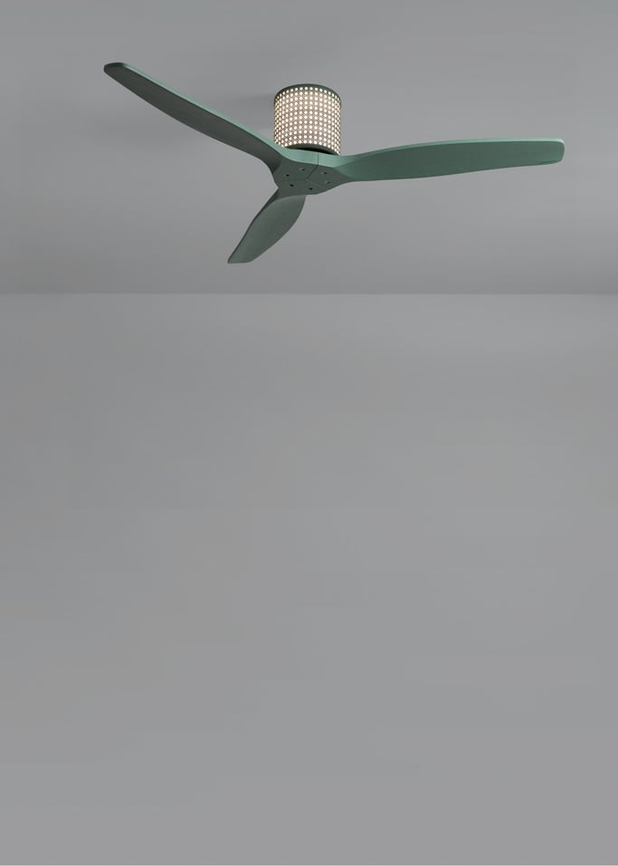 WIND CALM CUSTOM RATTAN - Plafondventilator 40W stil Ø132 cm met LED verlichting in behuizing en lamp, afbeelding van de galerij 4