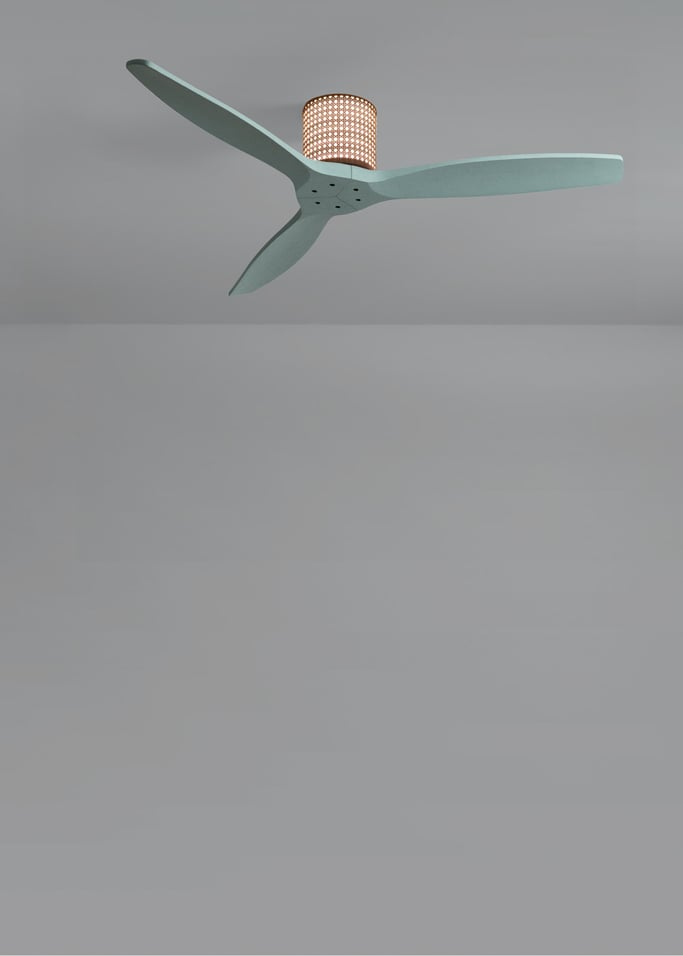 WIND CALM CUSTOM RATTAN - Plafondventilator 40W stil Ø132 cm met LED verlichting in behuizing en lamp, afbeelding van de galerij 4
