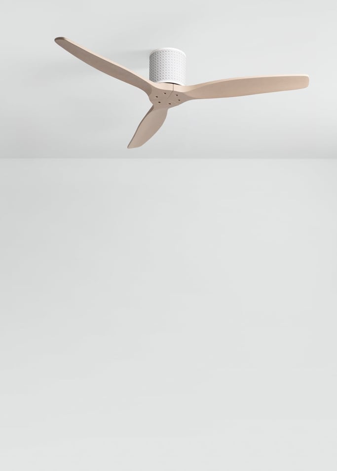 WIND CALM CUSTOM RATTAN - Plafondventilator 40W stil Ø132 cm met LED verlichting in behuizing en lamp, afbeelding van de galerij 2