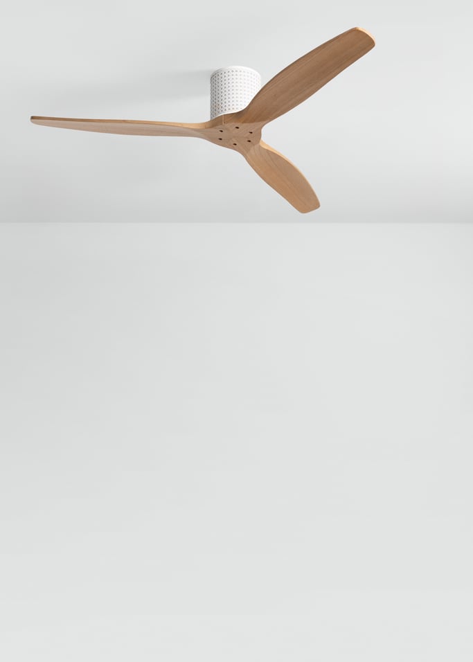 WIND CALM CUSTOM RATTAN - Plafondventilator 40W stil Ø132 cm met LED verlichting in behuizing en lamp, afbeelding van de galerij 3