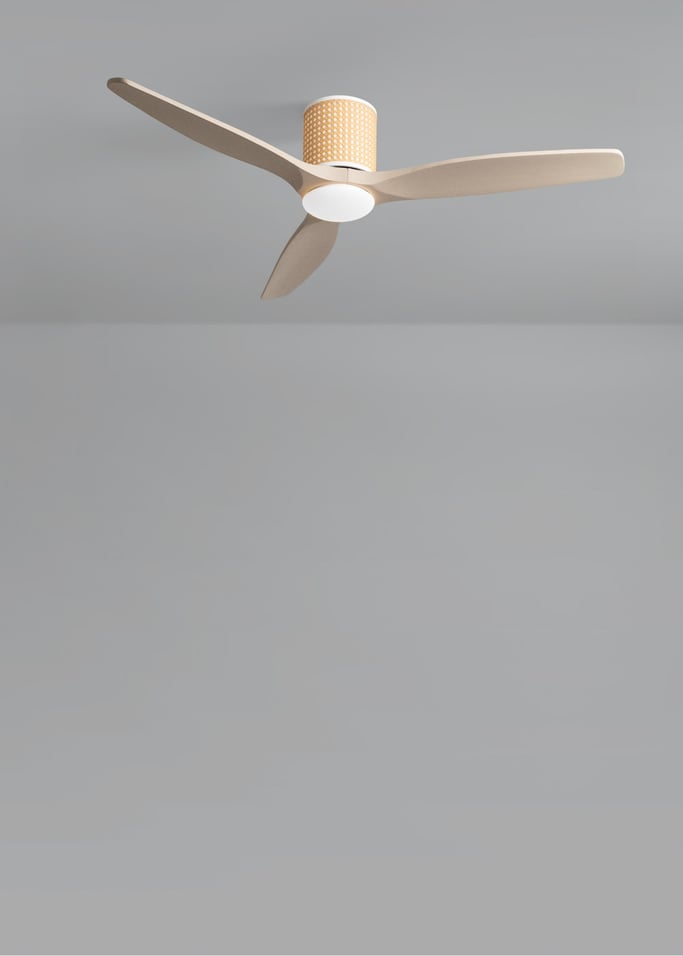 WIND CALM CUSTOM RATTAN - Plafondventilator 40W stil Ø132 cm met LED verlichting in behuizing en lamp, afbeelding van de galerij 5