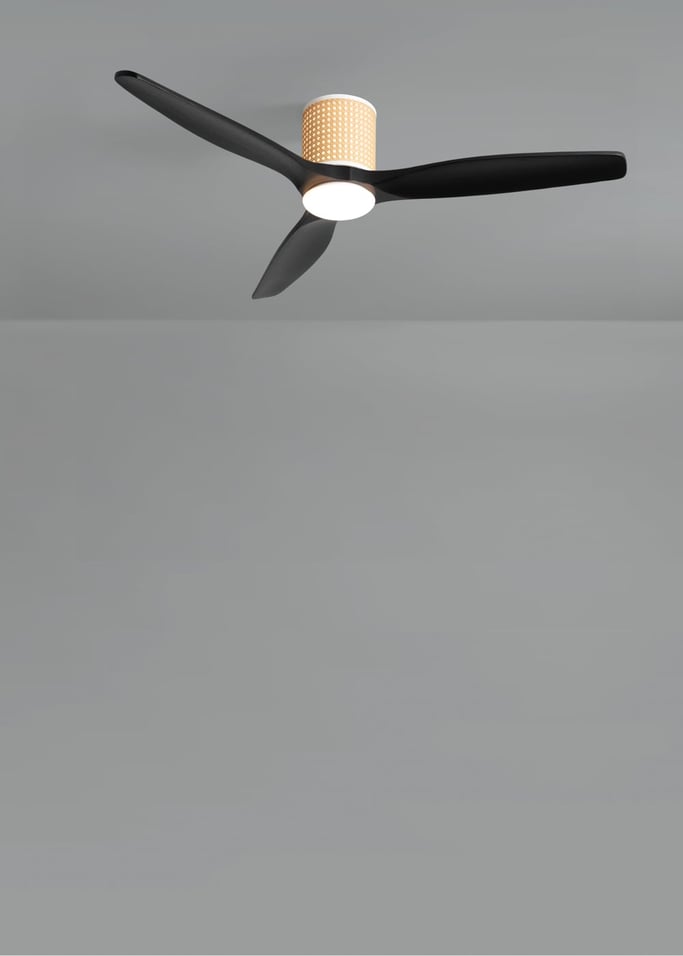 WIND CALM CUSTOM RATTAN - Plafondventilator 40W stil Ø132 cm met LED verlichting in behuizing en lamp, afbeelding van de galerij 5