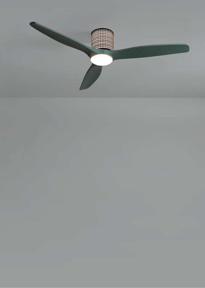 WIND CALM CUSTOM RATTAN - Plafondventilator 40W stil Ø132 cm met LED verlichting in behuizing en lamp, afbeelding van de galerij 5