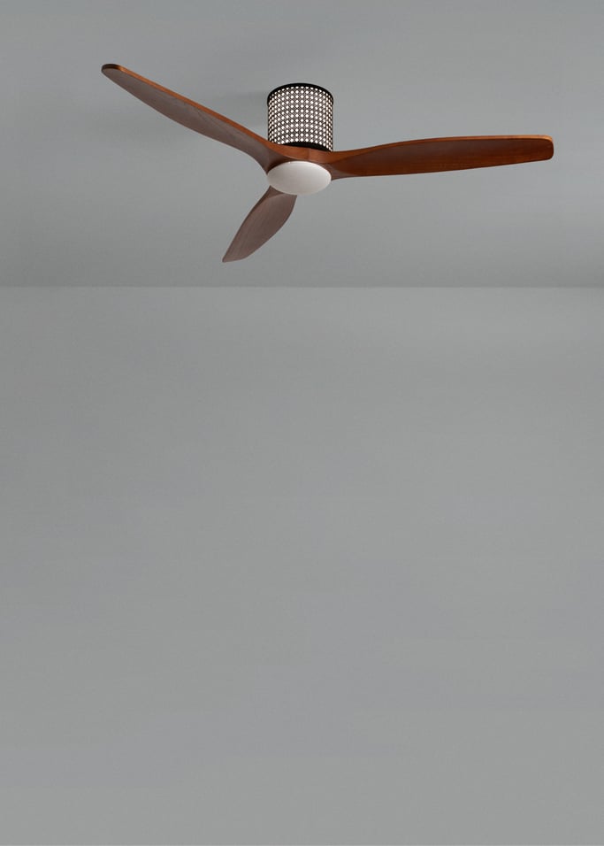 WIND CALM CUSTOM RATTAN - Plafondventilator 40W stil Ø132 cm met LED verlichting in behuizing en lamp, afbeelding van de galerij 5