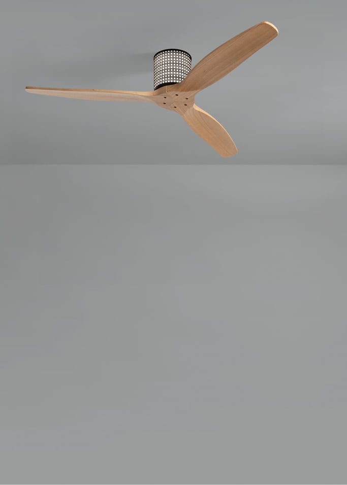 WIND CALM CUSTOM RATTAN - Plafondventilator 40W stil Ø132 cm met LED verlichting in behuizing en lamp, afbeelding van de galerij 2