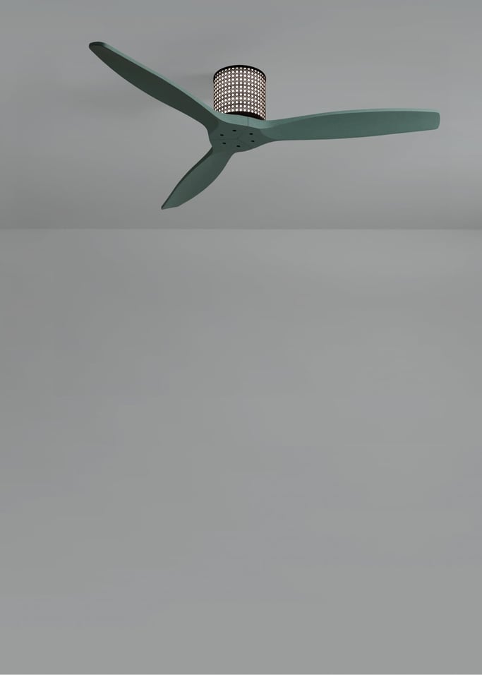 WIND CALM CUSTOM RATTAN - Plafondventilator 40W stil Ø132 cm met LED verlichting in behuizing en lamp, afbeelding van de galerij 4