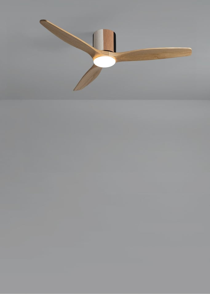 WIND CALM CUSTOM WOVEN - Stille plafondventilator 40W Ø132 cm van 100% hout met LED-verlichting, afbeelding van de galerij 2