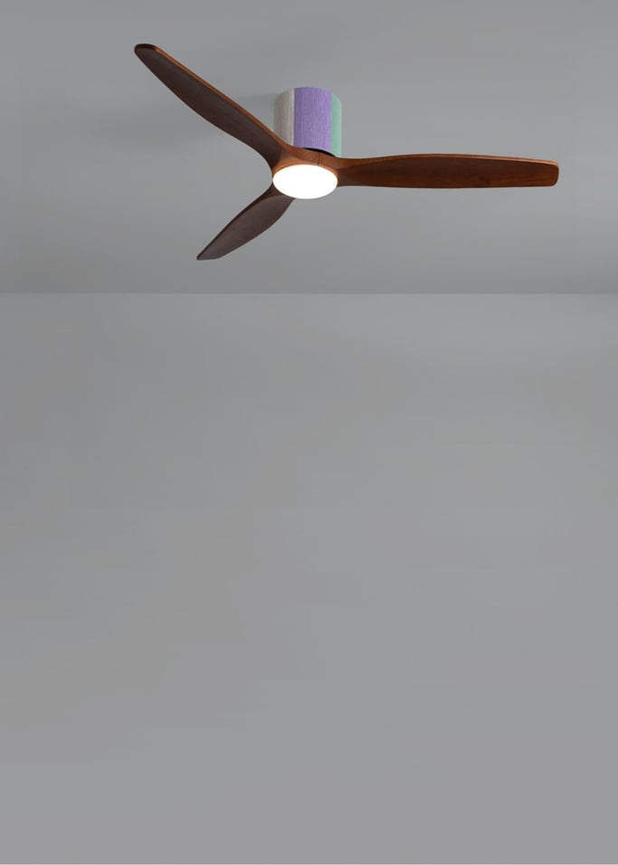 WIND CALM CUSTOM WOVEN - Stille plafondventilator 40W Ø132 cm van 100% hout met LED-verlichting, afbeelding van de galerij 4