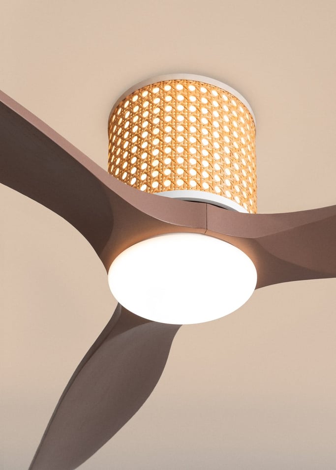WIND CALM CUSTOM RATTAN - Plafondventilator 40W stil Ø132 cm met LED verlichting in behuizing en lamp, afbeelding van de galerij 5