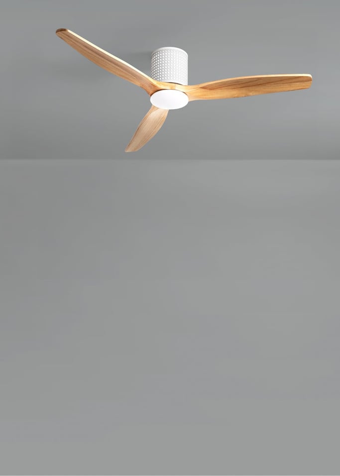 WIND CALM CUSTOM RATTAN - Plafondventilator 40W stil Ø132 cm met LED verlichting in behuizing en lamp, afbeelding van de galerij 5