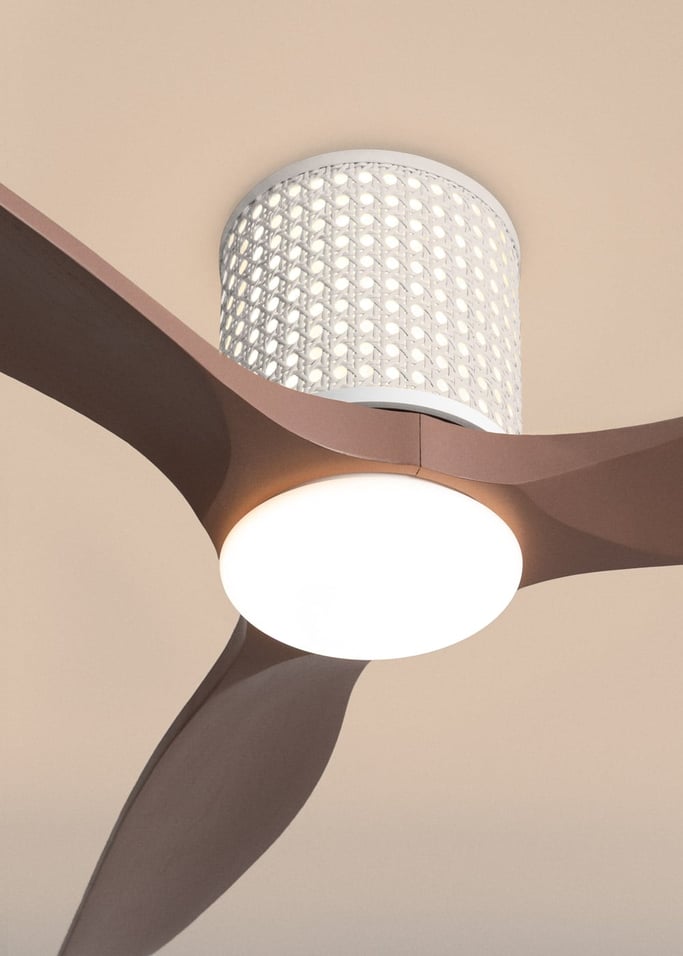 WIND CALM CUSTOM RATTAN - Plafondventilator 40W stil Ø132 cm met LED verlichting in behuizing en lamp, afbeelding van de galerij 5