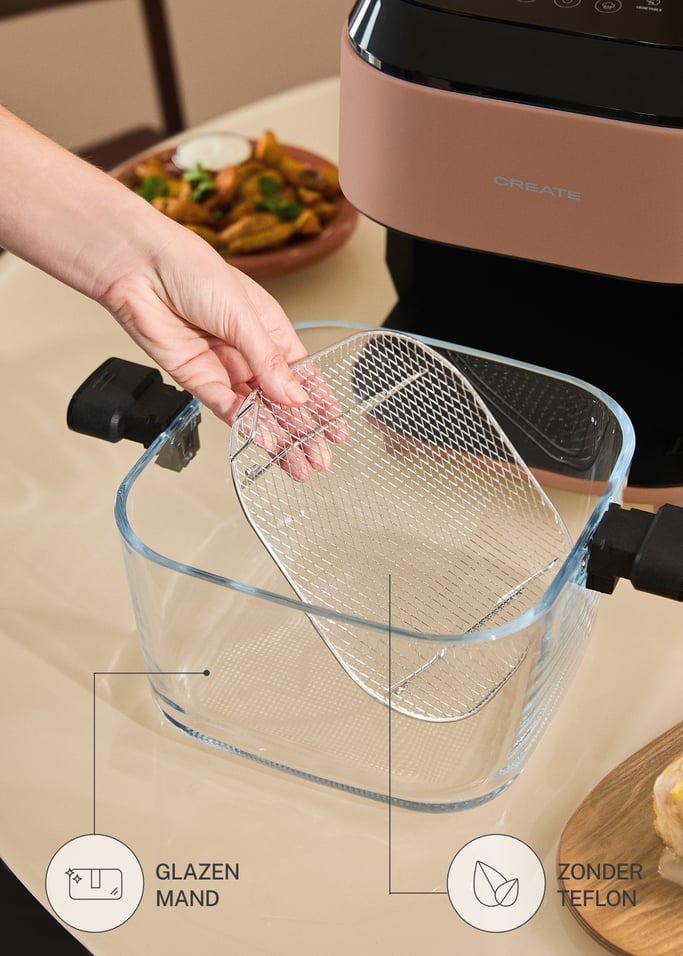 AIR FRYER STUDIO CRYSTAL LARGE - Glazen heteluchtfriteuse van 6 L met vernevelingsfunctie, afbeelding van de galerij 3
